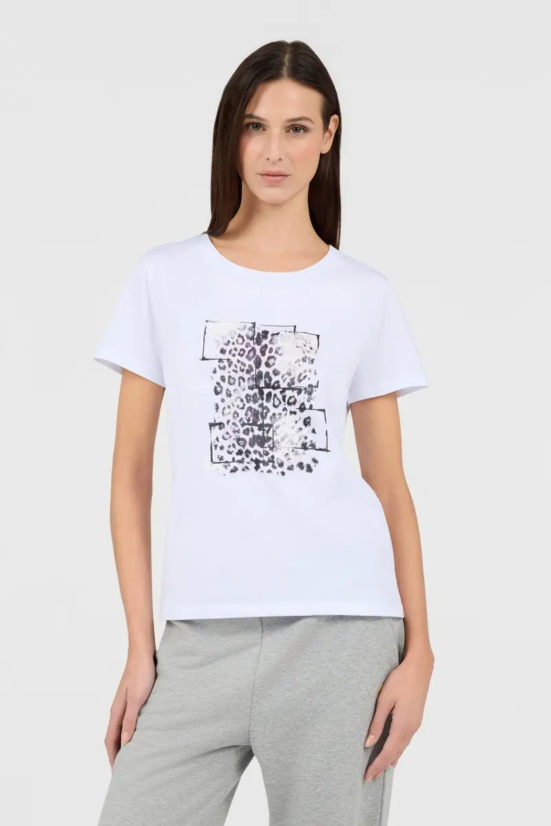 Roberto Cavalli White T-Shirt Leopard Graphic | Thumbnail 2