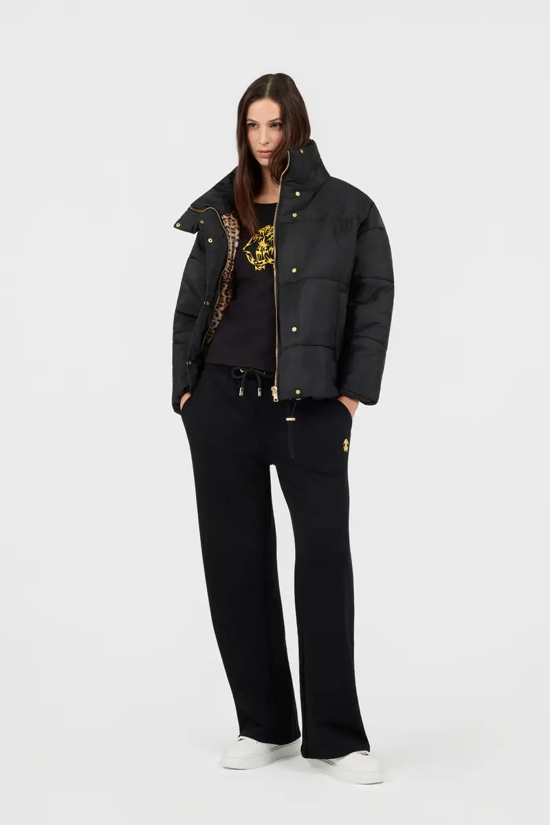 Roberto Cavalli Black Puffer Jacket Short Gold Button | Thumbnail 7 Roberto Cavalli Black Puffer Jacket Short Gold Button | Thumbnail 7