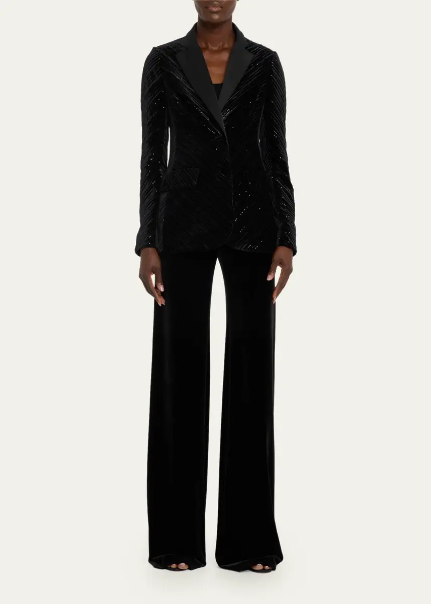 Rickie Freeman for Teri Jon Mid-Rise Velvet Pants | Thumbnail 2 Rickie Freeman for Teri Jon Mid-Rise Velvet Pants | Thumbnail 2