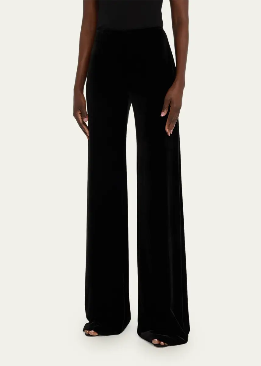 Rickie Freeman for Teri Jon Mid-Rise Velvet Pants | Thumbnail 4 Rickie Freeman for Teri Jon Mid-Rise Velvet Pants | Thumbnail 4