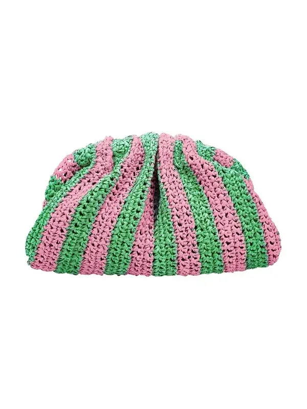 Maria La Rosa Game Striped Crochet Clutch Bag