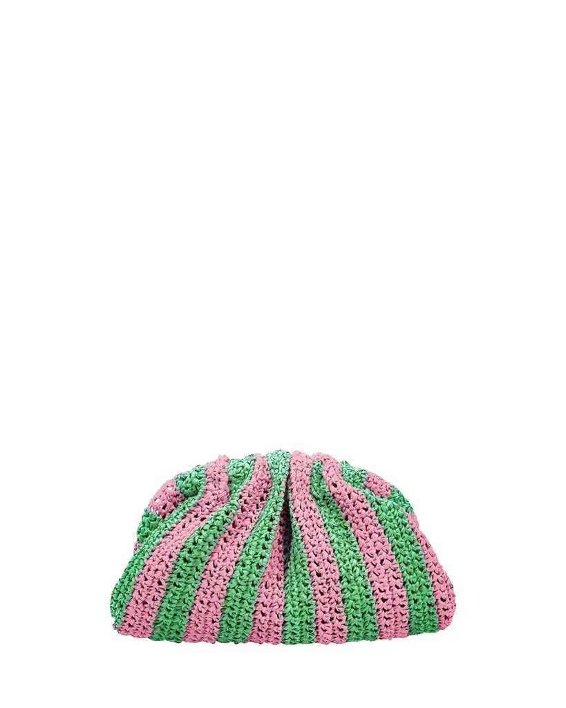 Maria La Rosa Game Striped Crochet Clutch Bag