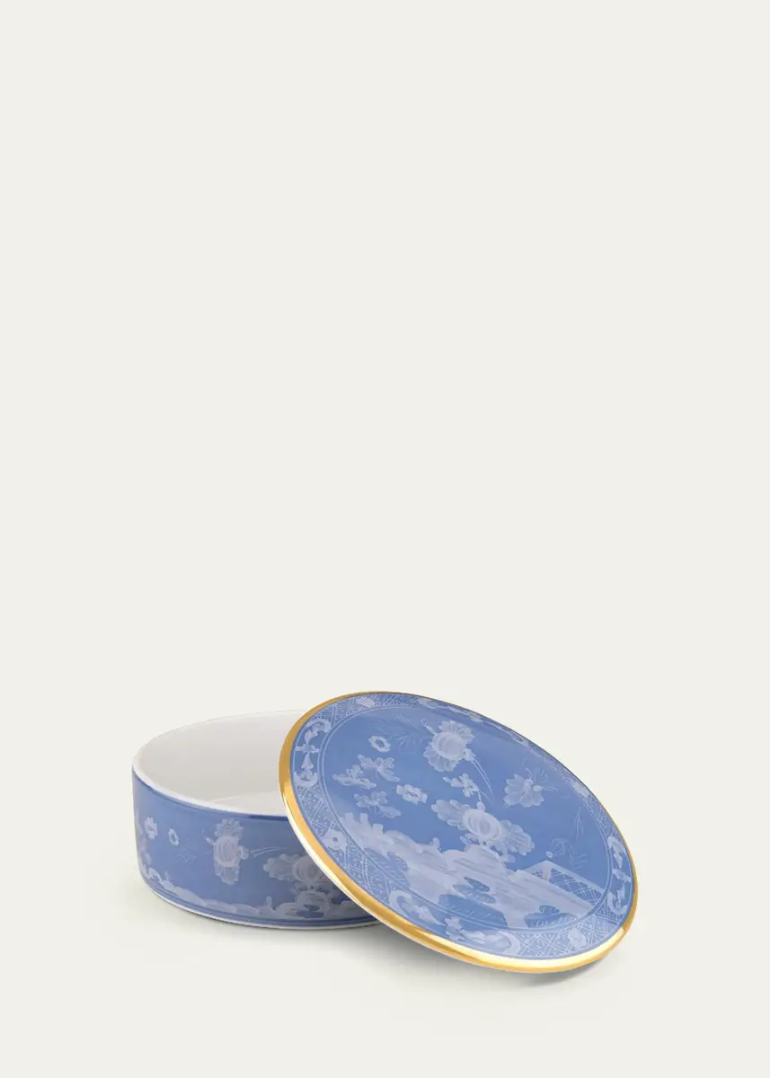 GINORI 1735 Oriente Italiano Pervinca Round Trinket Box with Cover | Thumbnail 2 GINORI 1735 Oriente Italiano Pervinca Round Trinket Box with Cover | Thumbnail 2