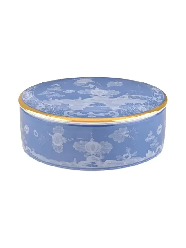 GINORI 1735 Oriente Italiano Pervinca Round Trinket Box with Cover