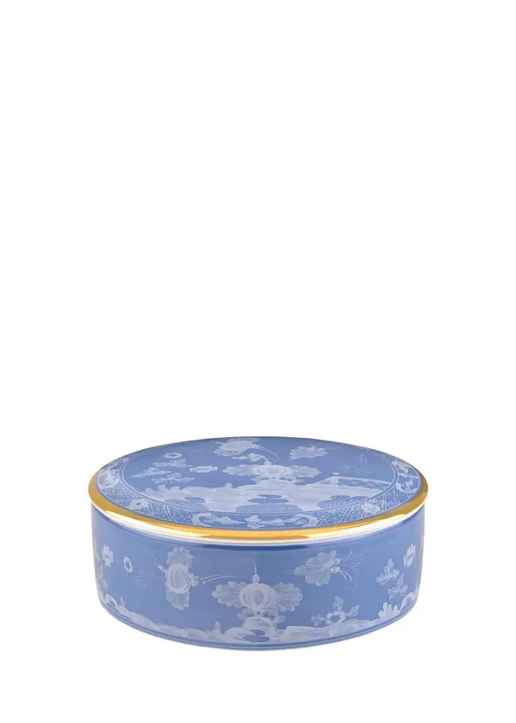 GINORI 1735 Oriente Italiano Pervinca Round Trinket Box with Cover