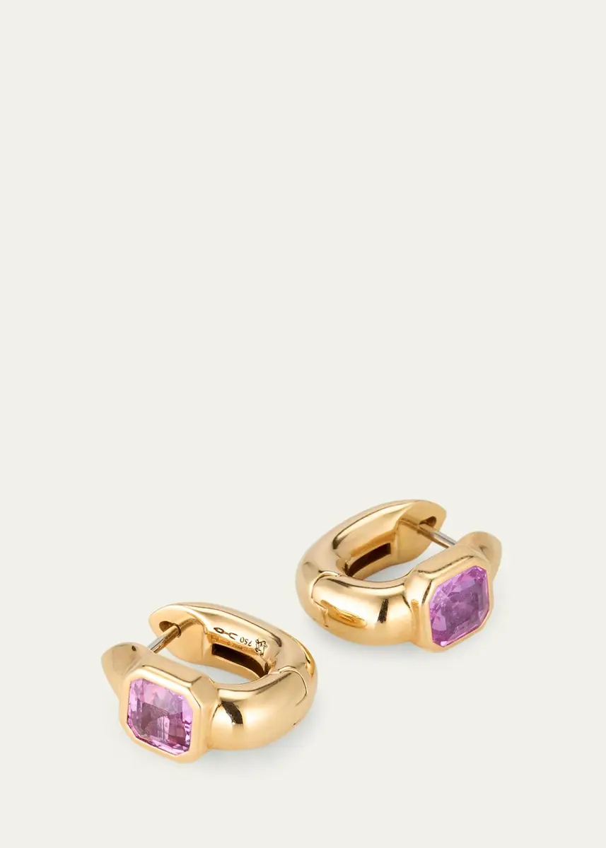 Uniform Object 18K Yellow Gold Tusk Huggie Earrings With Asscher-Cut Stones | Thumbnail 6 Uniform Object 18K Yellow Gold Tusk Huggie Earrings With Asscher-Cut Stones | Thumbnail 6