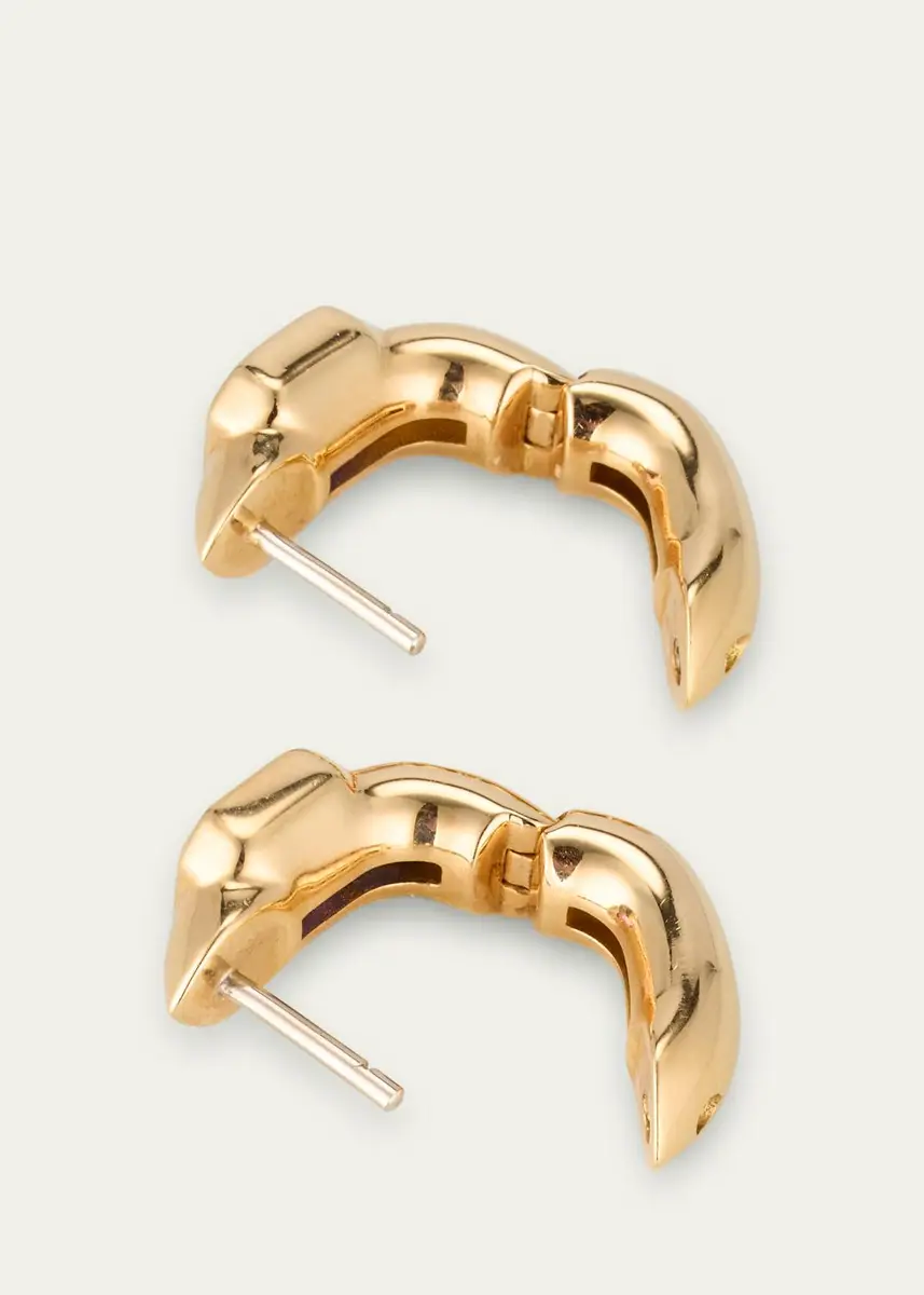 Uniform Object 18K Yellow Gold Tusk Huggie Earrings With Asscher-Cut Stones | Thumbnail 7 Uniform Object 18K Yellow Gold Tusk Huggie Earrings With Asscher-Cut Stones | Thumbnail 7