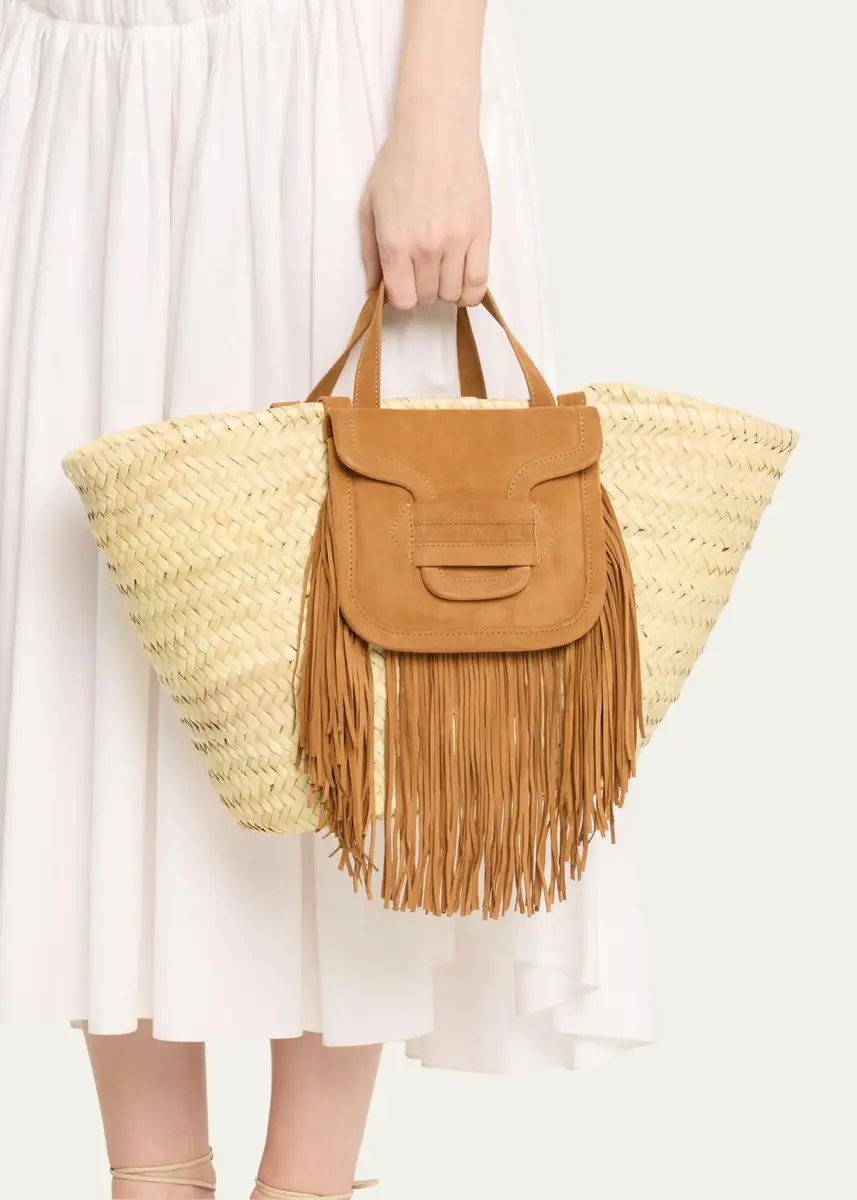 PIERRE HARDY Alha Fringe Raffia and Suede Tote Bag | Thumbnail 2