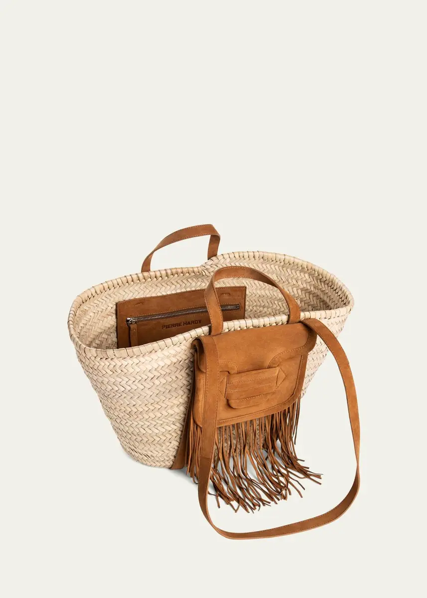 PIERRE HARDY Alha Fringe Raffia and Suede Tote Bag | Thumbnail 4
