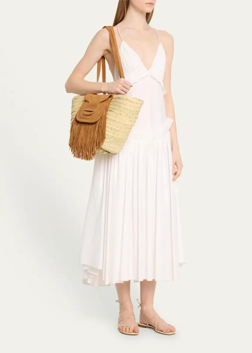 PIERRE HARDY Alha Fringe Raffia and Suede Tote Bag | Thumbnail 5