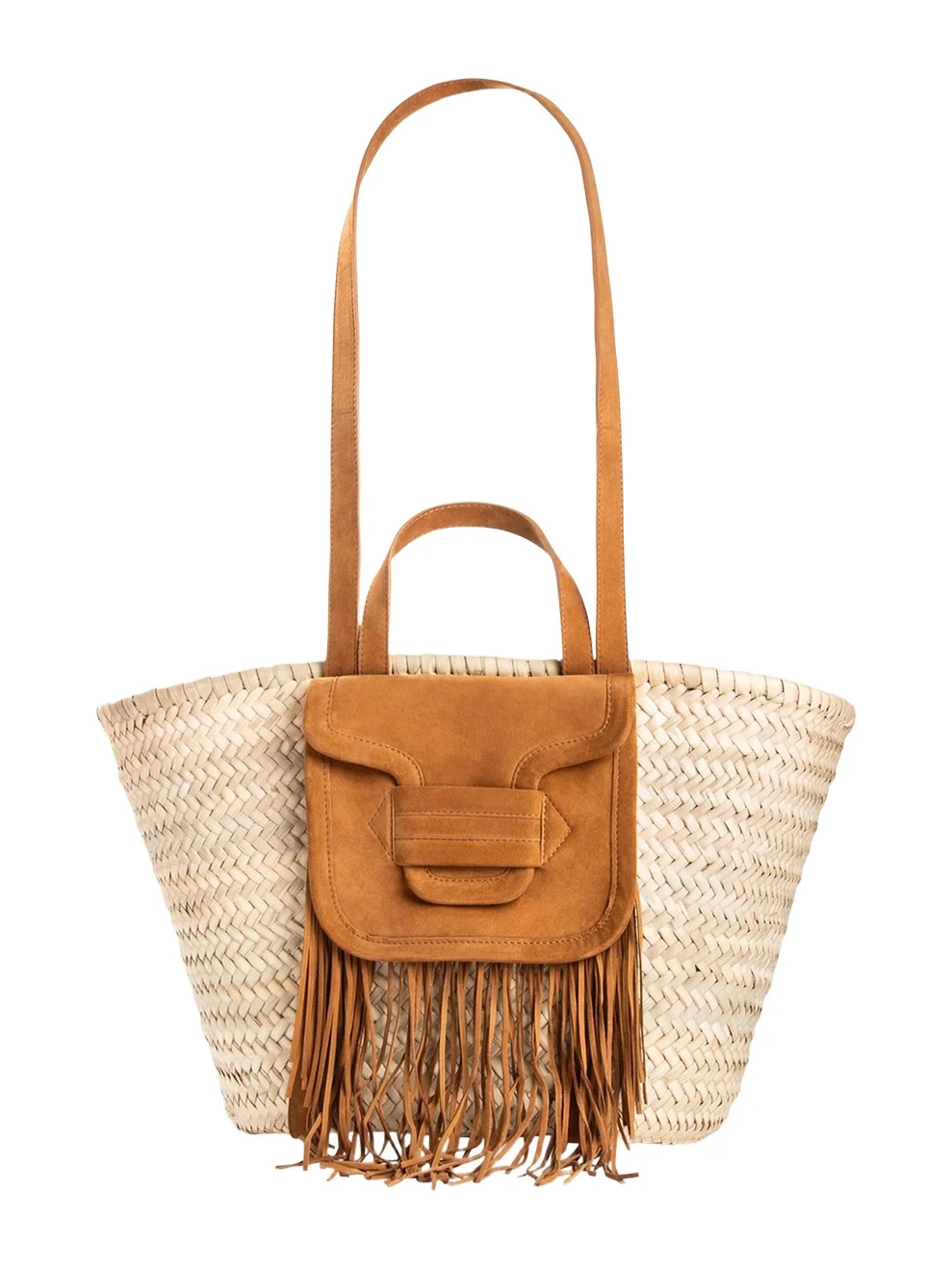 PIERRE HARDY Alha Fringe Raffia and Suede Tote Bag