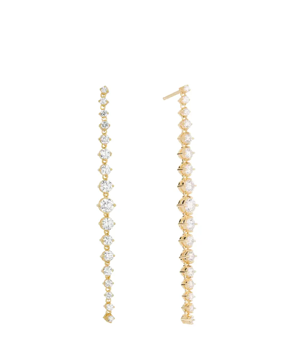 Lana 14K Yellow Gold Flawless Linear Moveable Diamond Earrings | Thumbnail 2 Lana 14K Yellow Gold Flawless Linear Moveable Diamond Earrings | Thumbnail 2