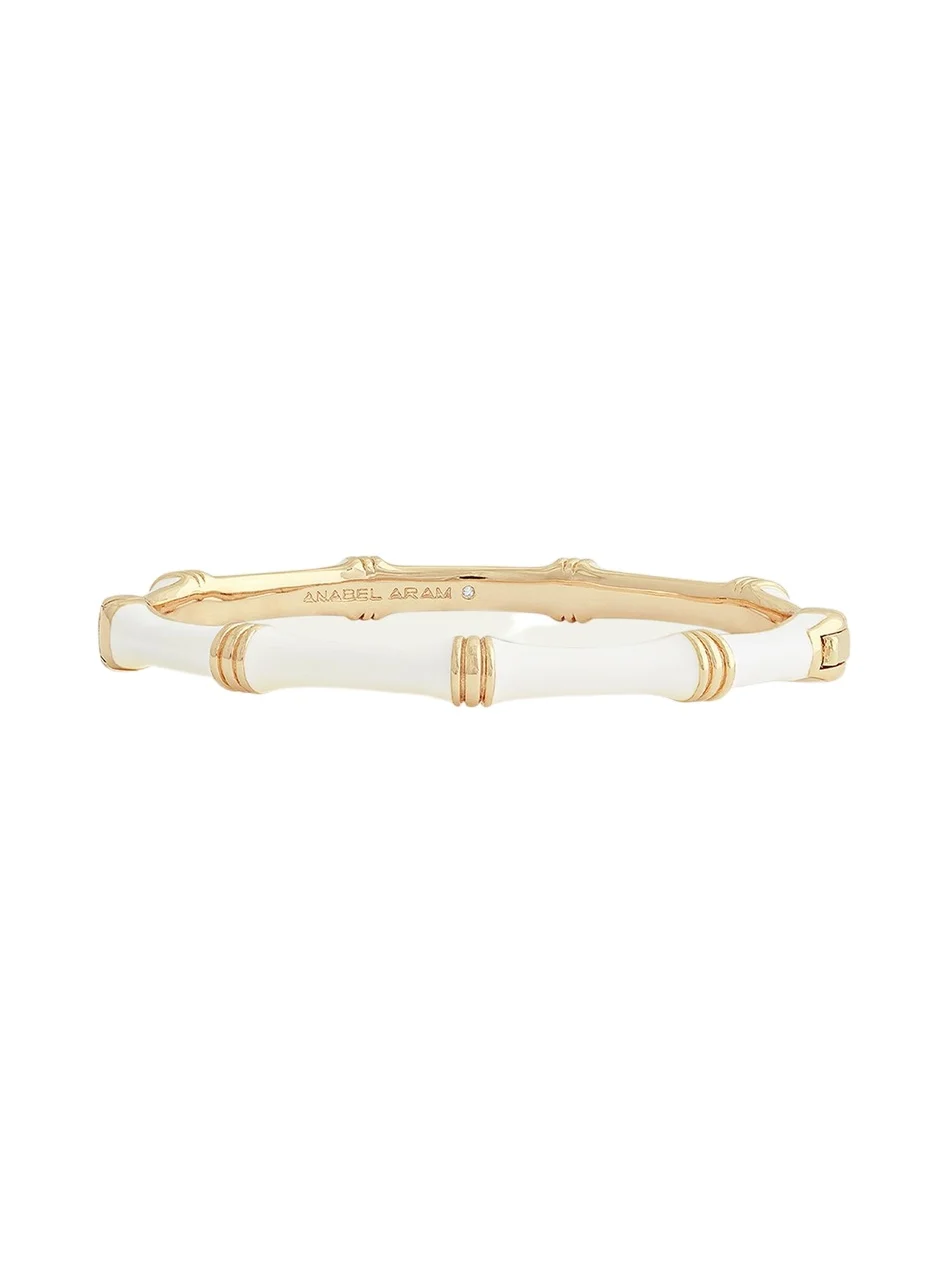 Bamboo Enameled Hinged Bangle