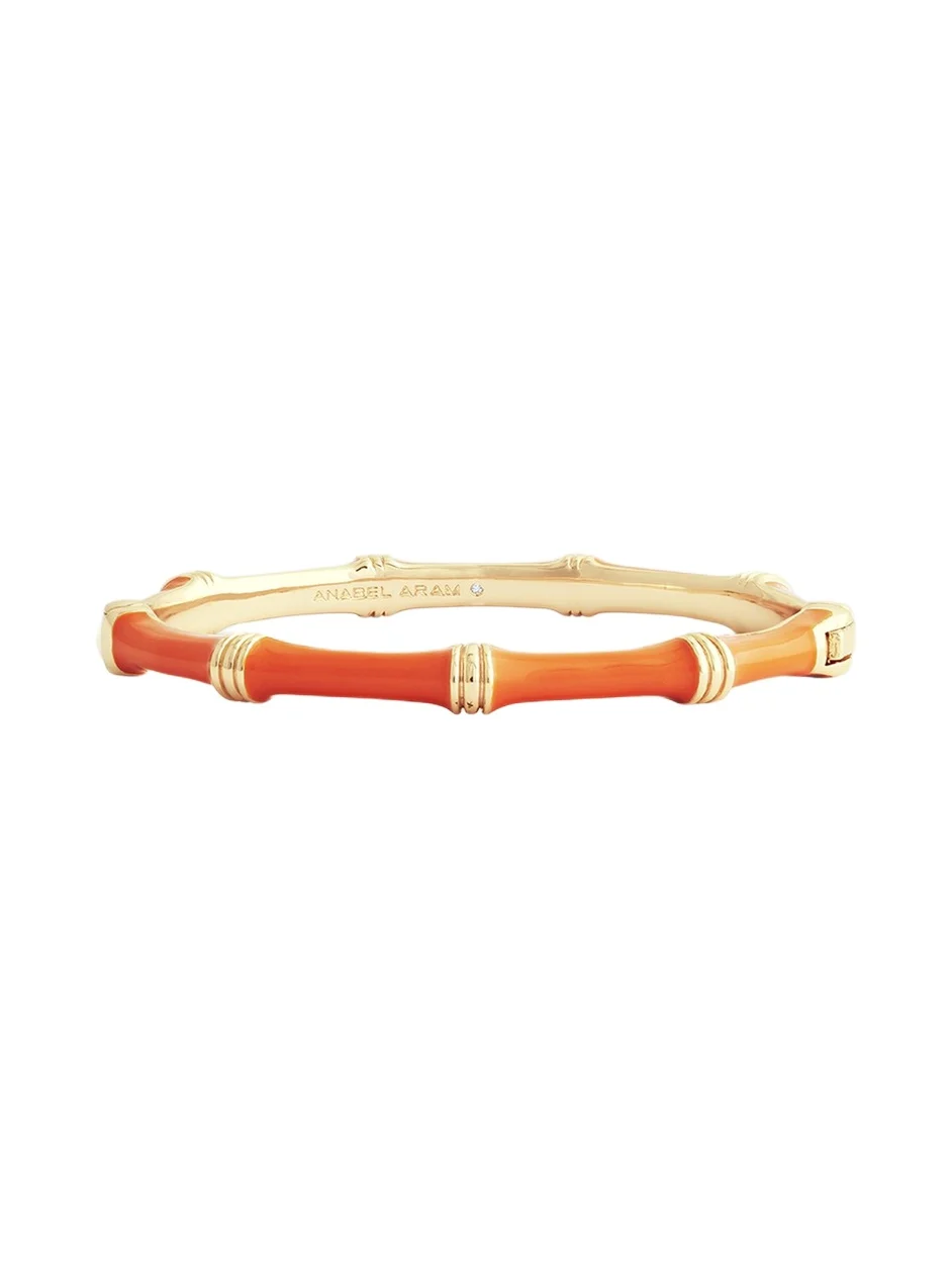 Anabel Aram Jewelry Bamboo Enameled Hinged Bangle