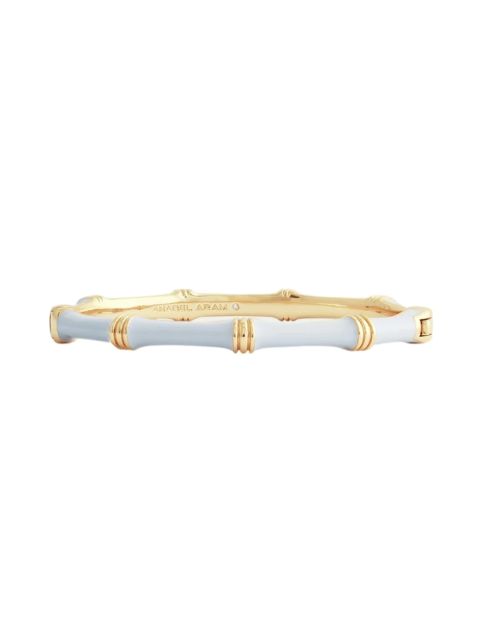 Bamboo Enameled Hinged Bangle
