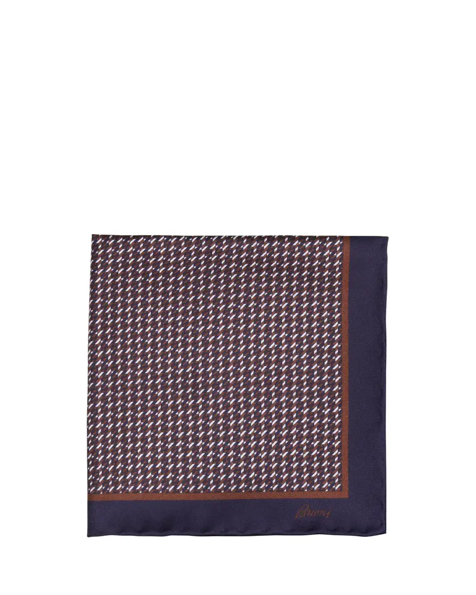 Brioni Men's Geometric Zig-Zag Silk Pocket Square | Thumbnail 2