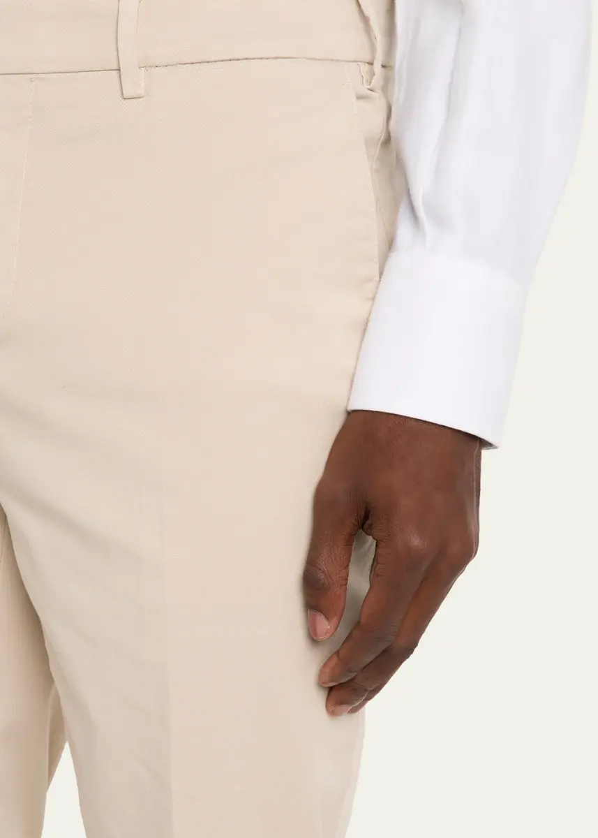 Brunello Cucinelli Men's American Pima Italian-Fit Chino Trousers | Thumbnail 17