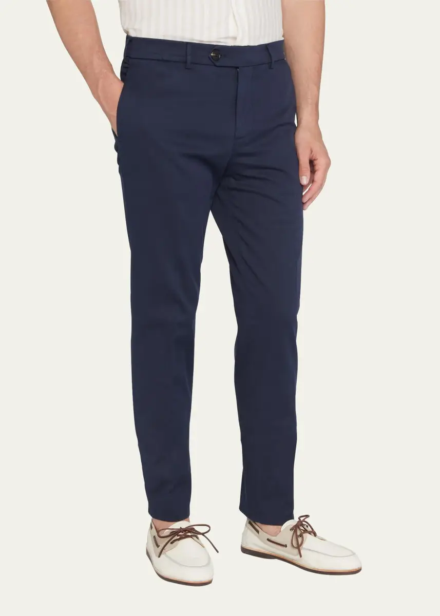 Brunello Cucinelli Men's American Pima Italian-Fit Chino Trousers | Thumbnail 20