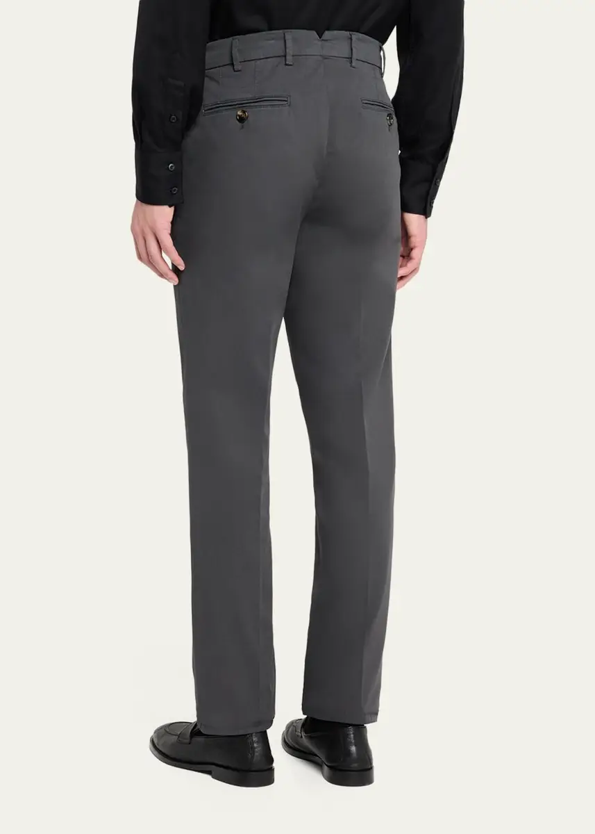 Brunello Cucinelli Men's American Pima Italian-Fit Chino Trousers | Thumbnail 3