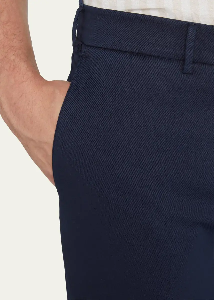 Brunello Cucinelli Men's American Pima Italian-Fit Chino Trousers | Thumbnail 21