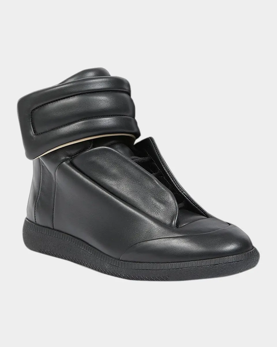 Maison Margiela Men's Future Leather High-Top Sneakers | Thumbnail 2 Maison Margiela Men's Future Leather High-Top Sneakers | Thumbnail 2