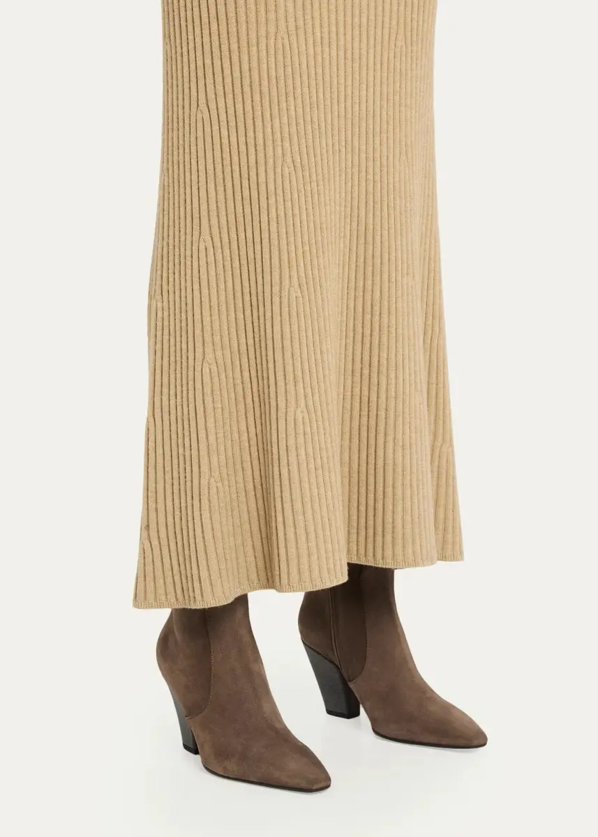 Brunello Cucinelli 90mm Suede Monili Ankle Boots | Thumbnail 2 Brunello Cucinelli 90mm Suede Monili Ankle Boots | Thumbnail 2