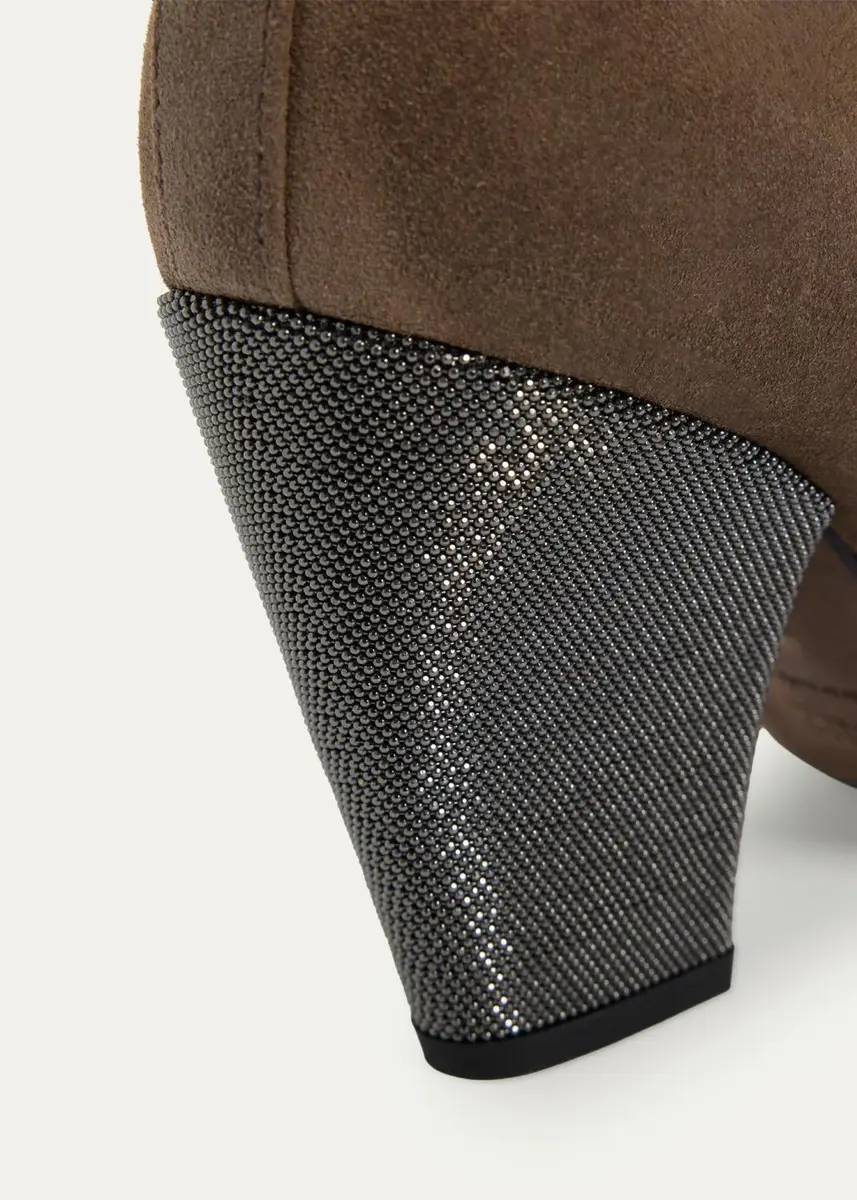 Brunello Cucinelli 90mm Suede Monili Ankle Boots | Thumbnail 5 Brunello Cucinelli 90mm Suede Monili Ankle Boots | Thumbnail 5