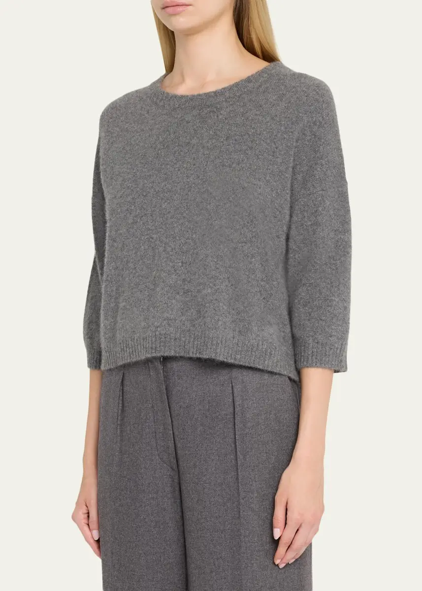 Loulou de Saison Azali 01 Cropped Crewneck Sweater | Thumbnail 4 Loulou de Saison Azali 01 Cropped Crewneck Sweater | Thumbnail 4
