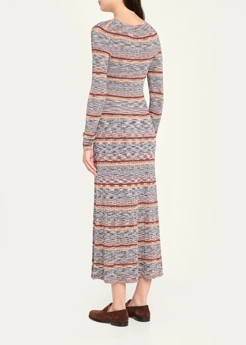 Veronica Beard Nami Striped Rib-Knit Midi-Dress | Thumbnail 3 Veronica Beard Nami Striped Rib-Knit Midi-Dress | Thumbnail 3