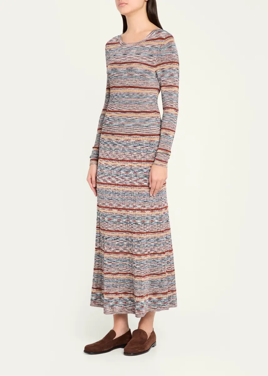 Veronica Beard Nami Striped Rib-Knit Midi-Dress | Thumbnail 4 Veronica Beard Nami Striped Rib-Knit Midi-Dress | Thumbnail 4
