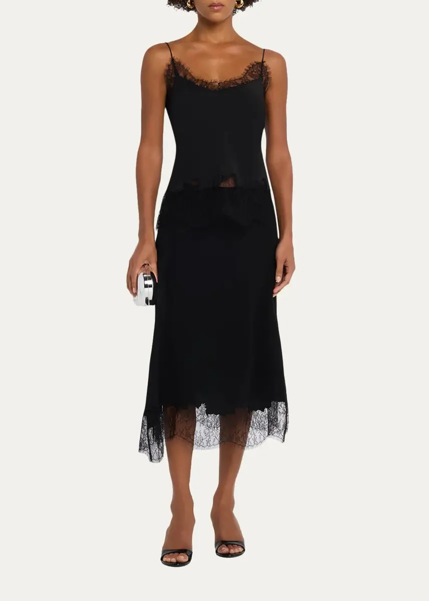Lafayette 148 New York Cropped Lace-Trim Silk Cami | Thumbnail 2 Lafayette 148 New York Cropped Lace-Trim Silk Cami | Thumbnail 2