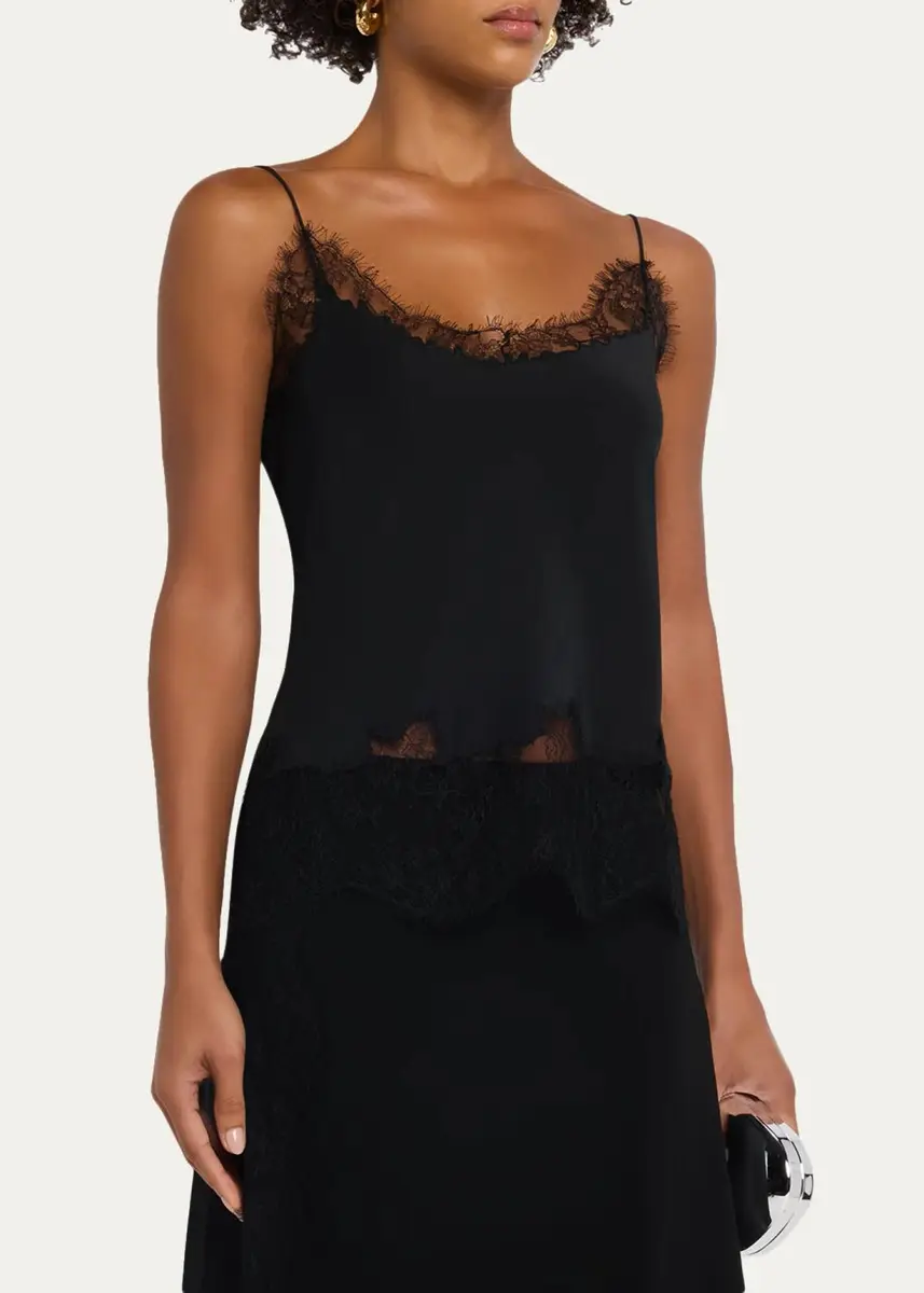 Lafayette 148 New York Cropped Lace-Trim Silk Cami | Thumbnail 4 Lafayette 148 New York Cropped Lace-Trim Silk Cami | Thumbnail 4