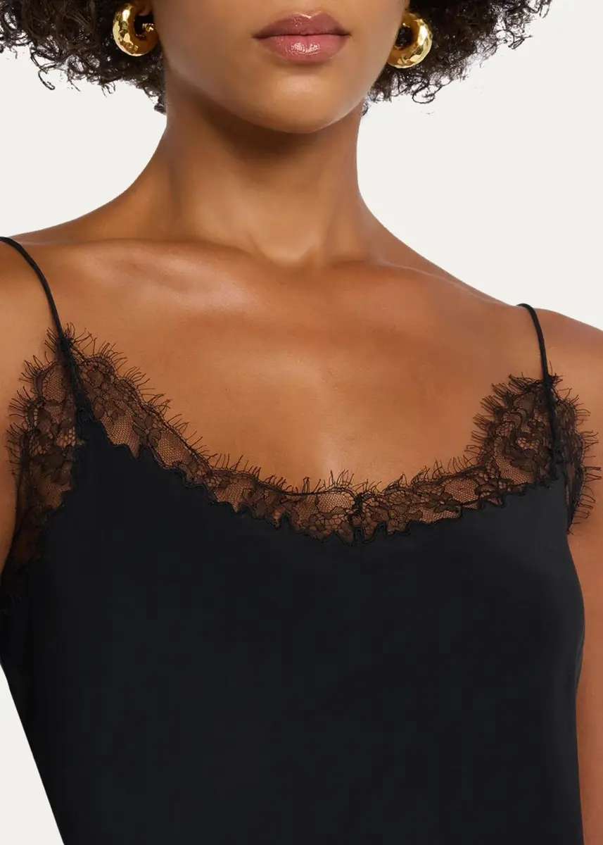 Lafayette 148 New York Cropped Lace-Trim Silk Cami | Thumbnail 5 Lafayette 148 New York Cropped Lace-Trim Silk Cami | Thumbnail 5