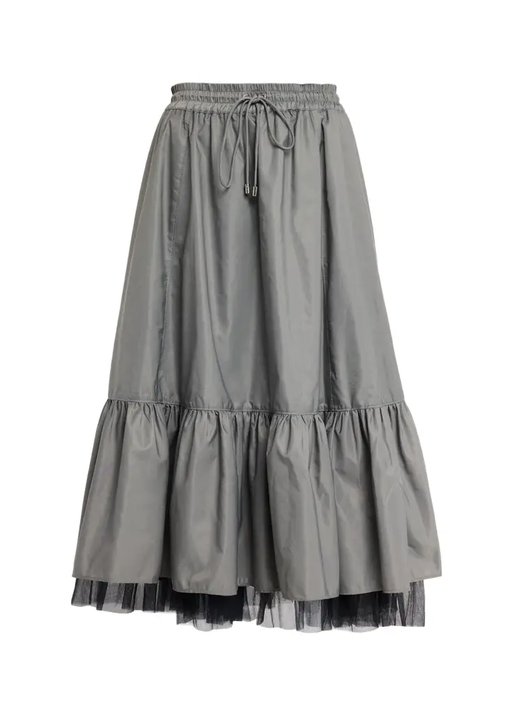 Cinq à Sept Arianne Tiered Drawstring Midi Skirt