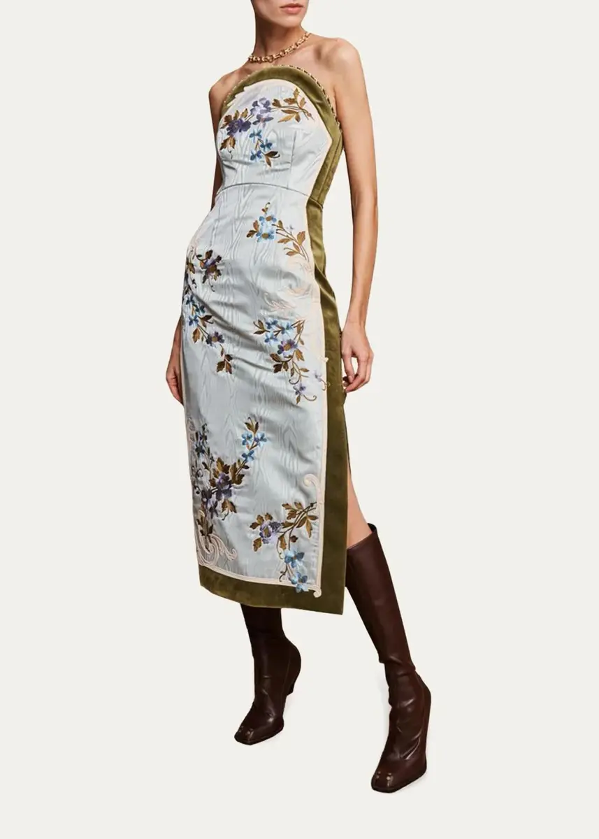 ALÉMAIS Odessa Floral Linen-Cotton Blend Midi Dress | Thumbnail 2 ALÉMAIS Odessa Floral Linen-Cotton Blend Midi Dress | Thumbnail 2