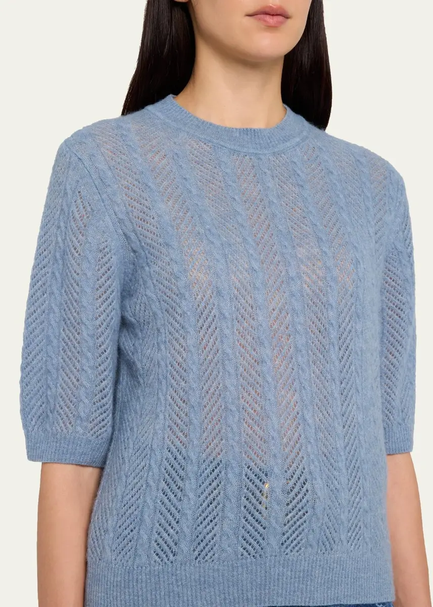 Veronica Beard Shana Cable-Knit Crewneck Sweater | Thumbnail 5 Veronica Beard Shana Cable-Knit Crewneck Sweater | Thumbnail 5