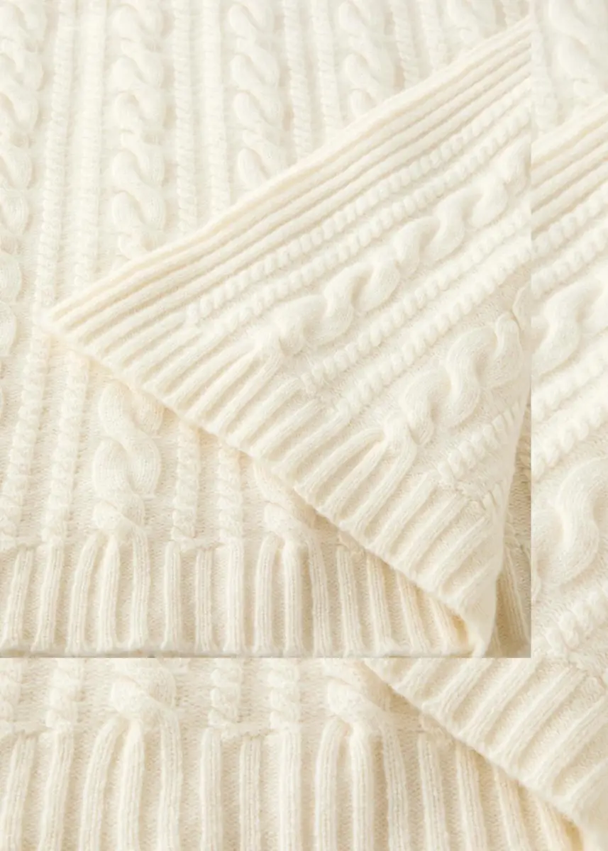 Sofia Cashmere Cable-Knit Cashmere Throw | Thumbnail 2