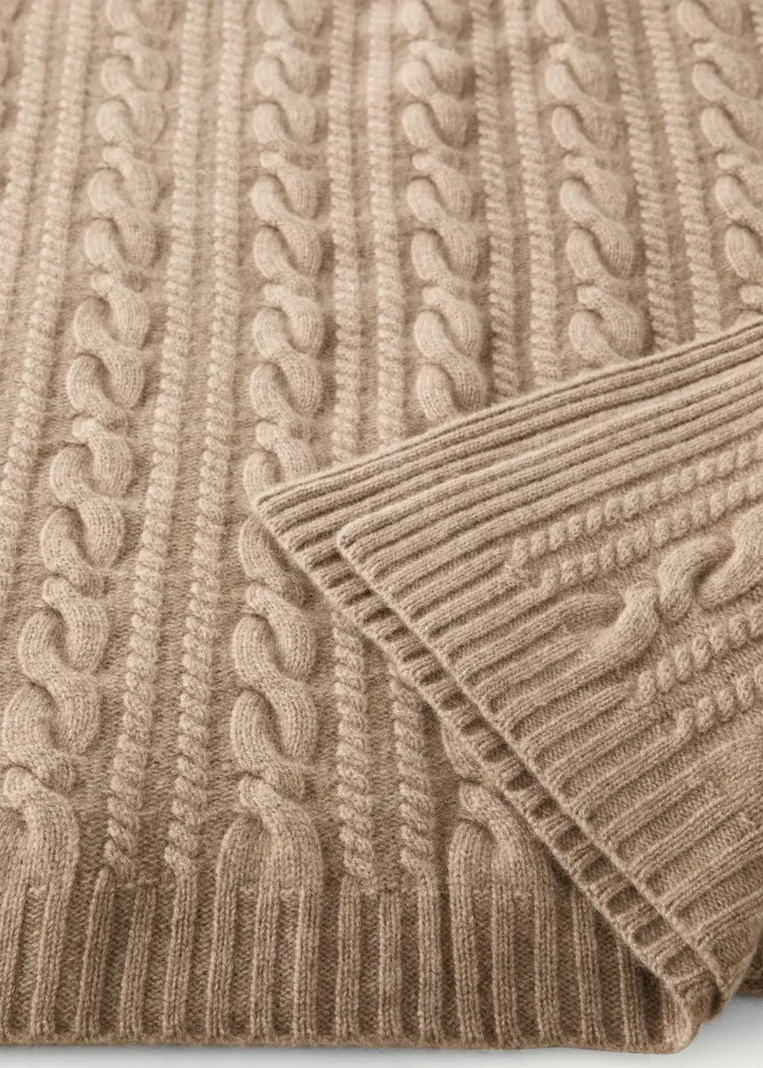 Sofia Cashmere Cable-Knit Cashmere Throw | Thumbnail 4