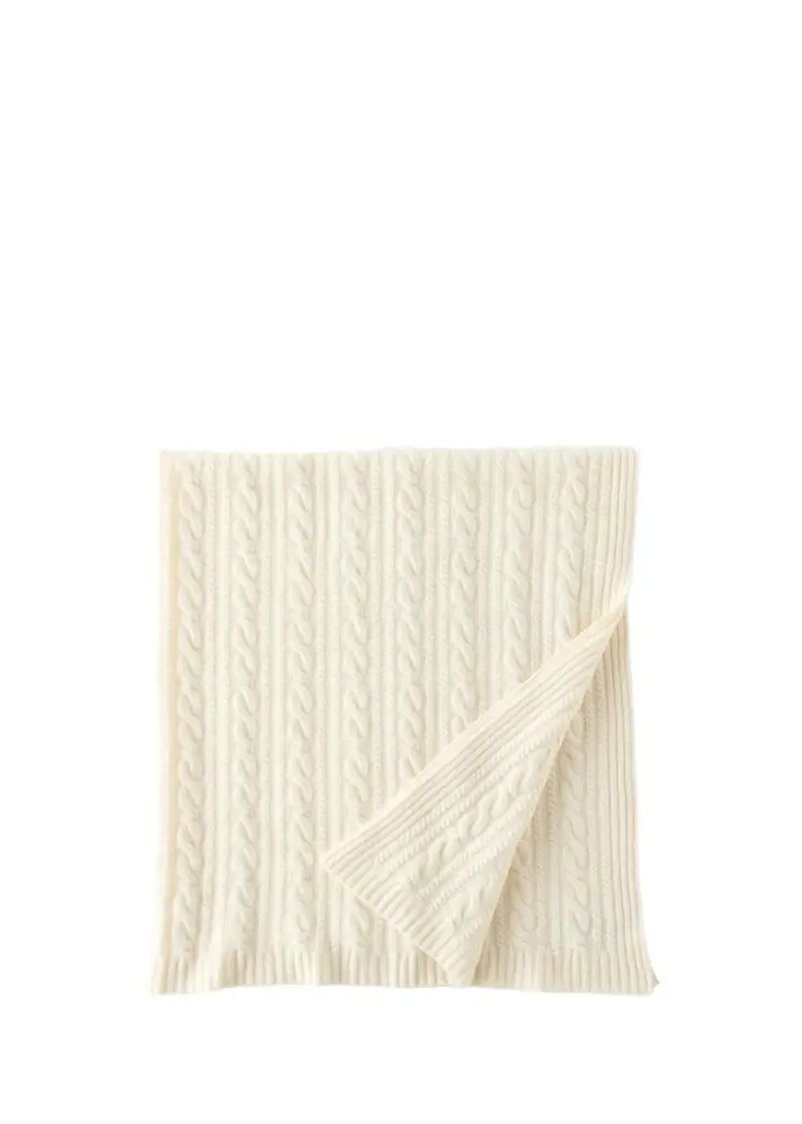 Cable-Knit Cashmere Throw
