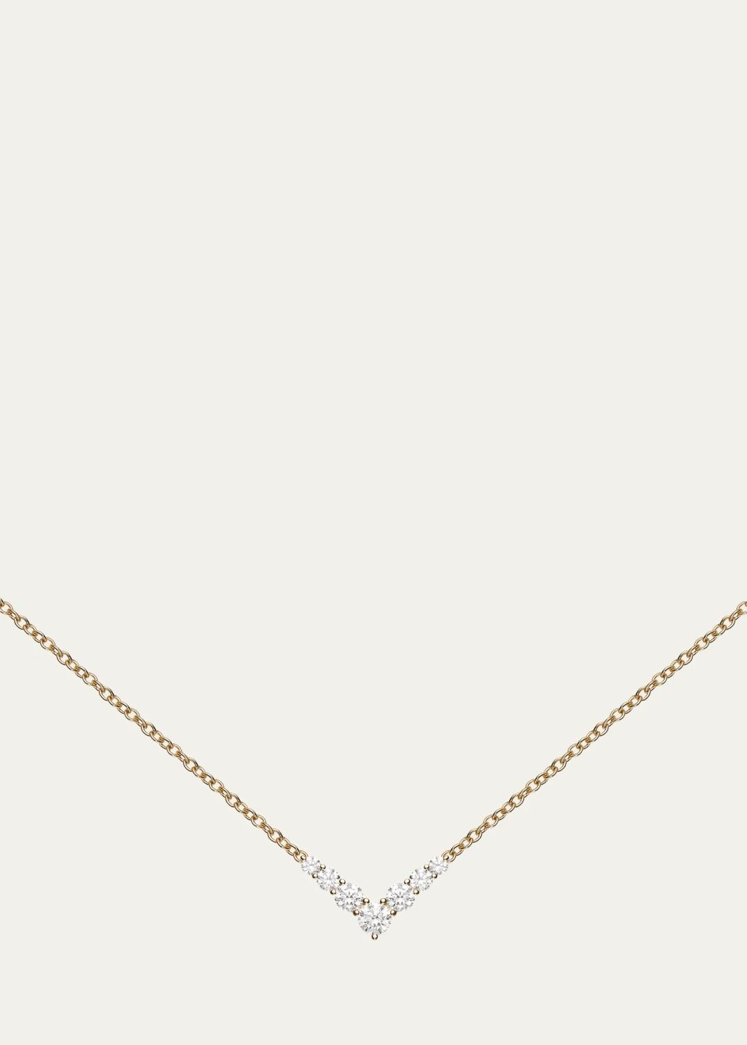 Melissa Kaye 18K Yellow Gold Diamond Aria V Necklace