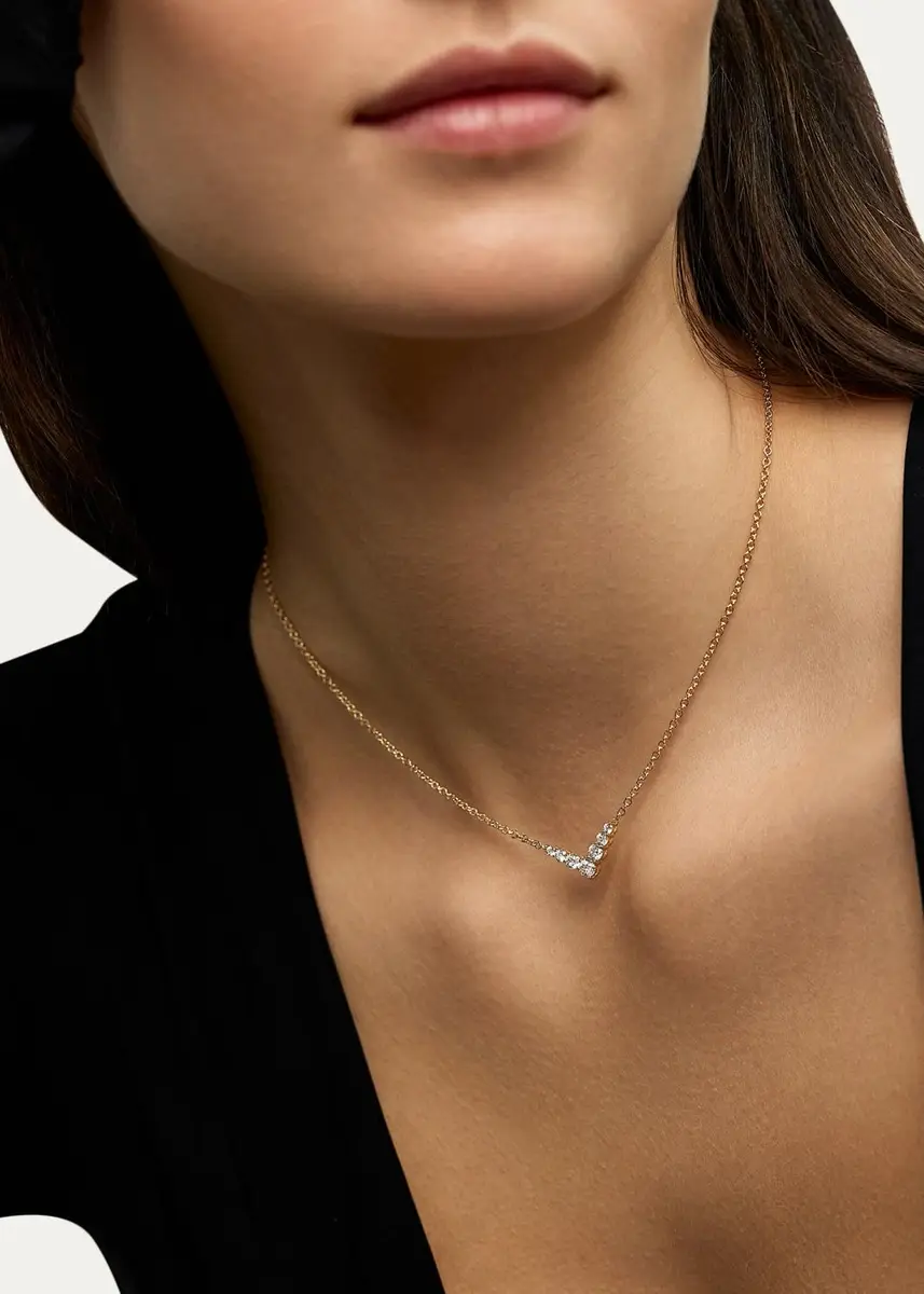 Melissa Kaye 18K Yellow Gold Diamond Aria V Necklace | Thumbnail 2 Melissa Kaye 18K Yellow Gold Diamond Aria V Necklace | Thumbnail 2