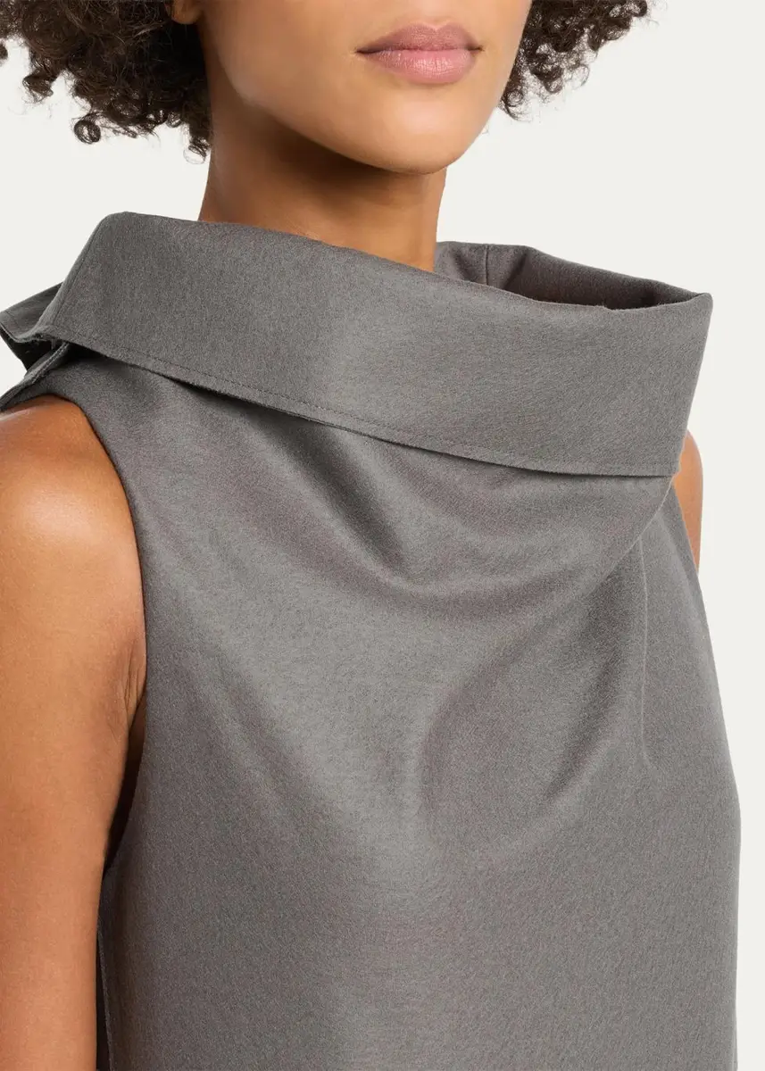 Issey Miyake Wool Draped Cowl-Neck Sleeveless Top | Thumbnail 5