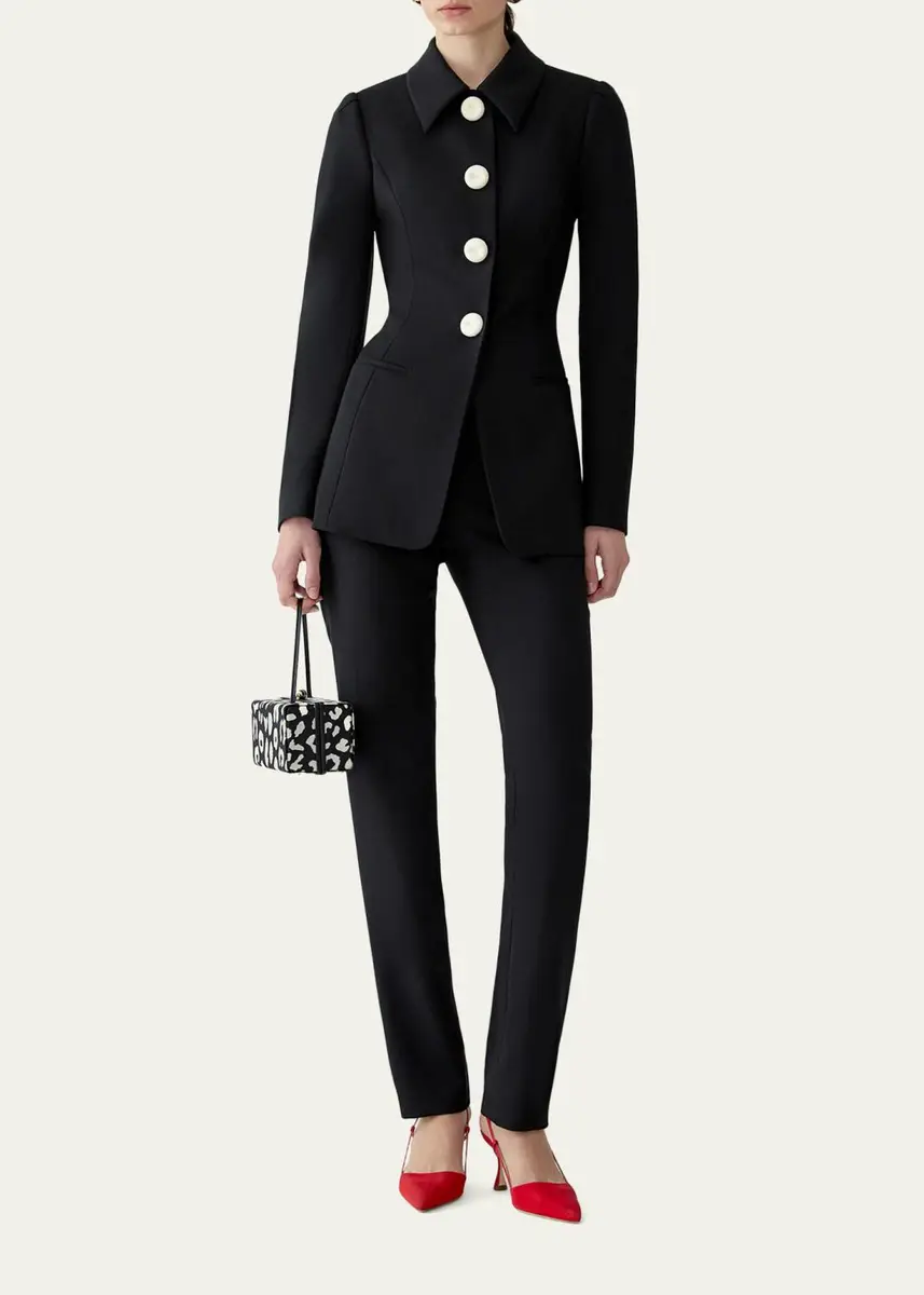 Carolina Herrera Long-Sleeve Stretch Wool Jacket | Thumbnail 2 Carolina Herrera Long-Sleeve Stretch Wool Jacket | Thumbnail 2