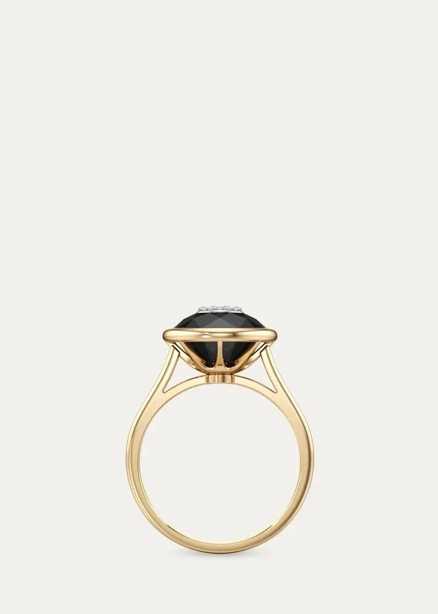 Bhansali One Collection 10mm Ring with Yellow Gold Bezel, Black Onyx | Thumbnail 3 Bhansali One Collection 10mm Ring with Yellow Gold Bezel, Black Onyx | Thumbnail 3