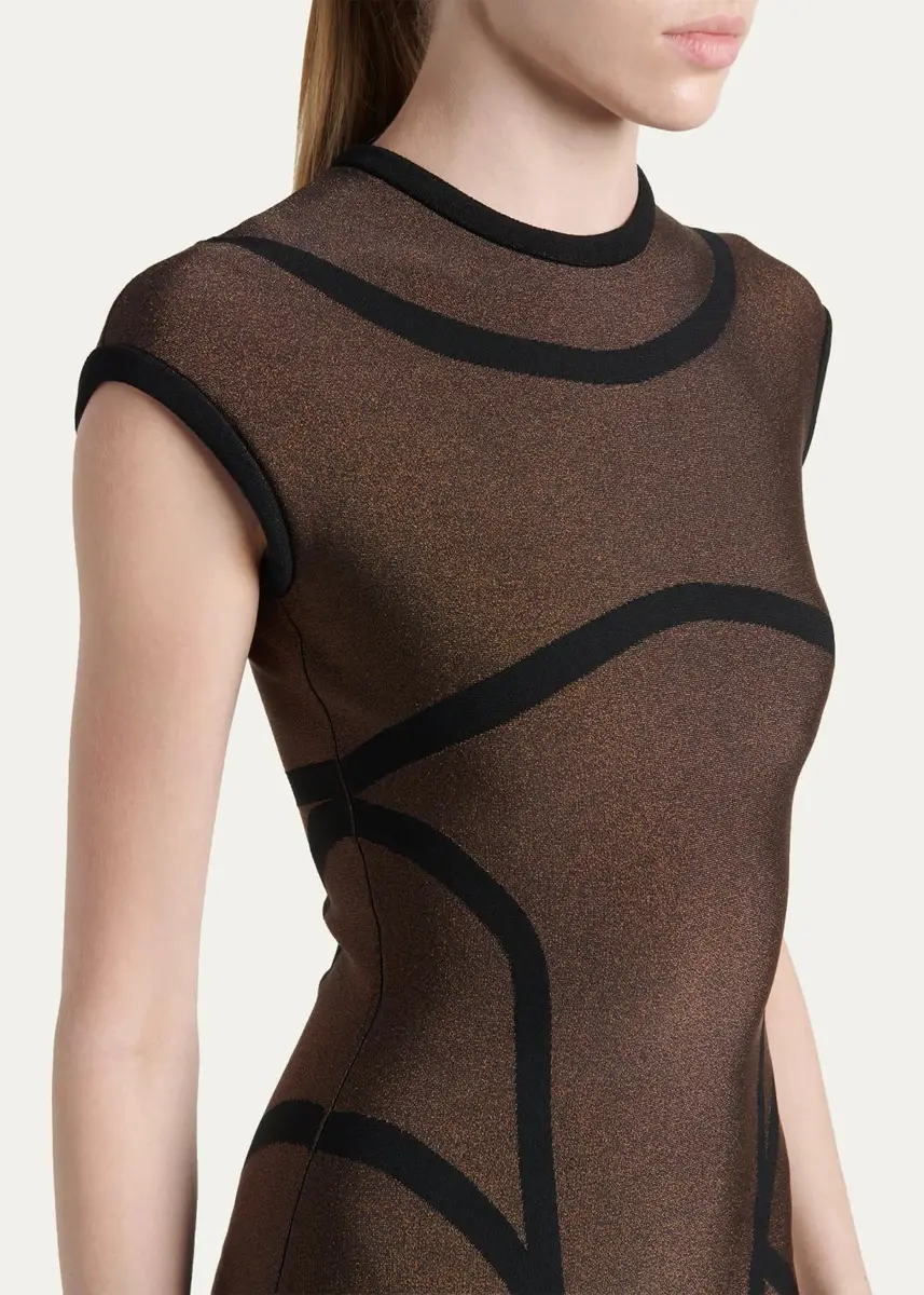 Alexander McQueen Geometric Trumpet Midi Dress | Thumbnail 5