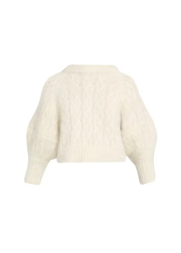 RÙADH Chalmers Cable Knit Puff-Sleeve Sweater