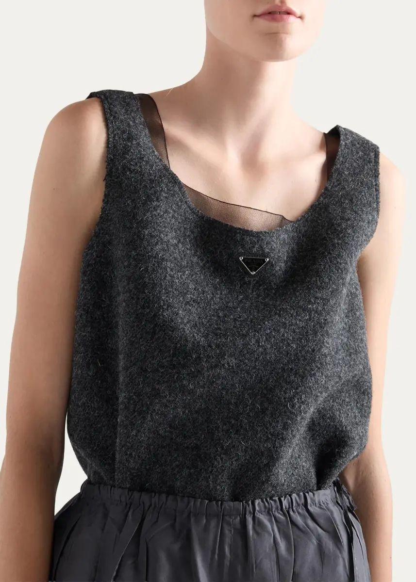 Prada Wool Scoop-Neck Sleeveless Top | Thumbnail 4 Prada Wool Scoop-Neck Sleeveless Top | Thumbnail 4