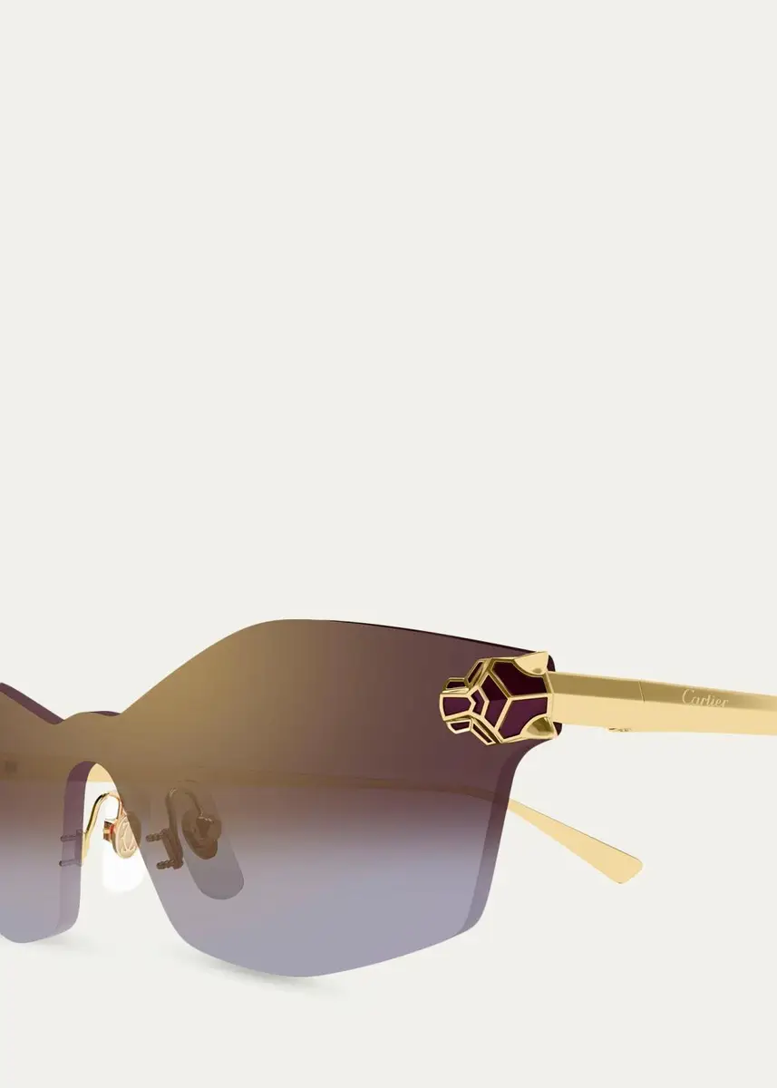 Cartier Panthère Classic 24k Gold-Plated Rimless Shield Sunglasses | Thumbnail 3 Cartier Panthère Classic 24k Gold-Plated Rimless Shield Sunglasses | Thumbnail 3