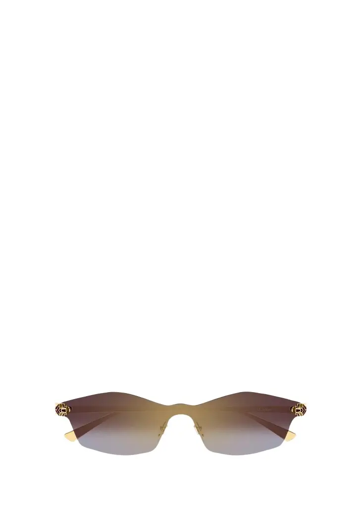 Panthère Classic 24k Gold-Plated Rimless Shield Sunglasses Panthère Classic 24k Gold-Plated Rimless Shield Sunglasses