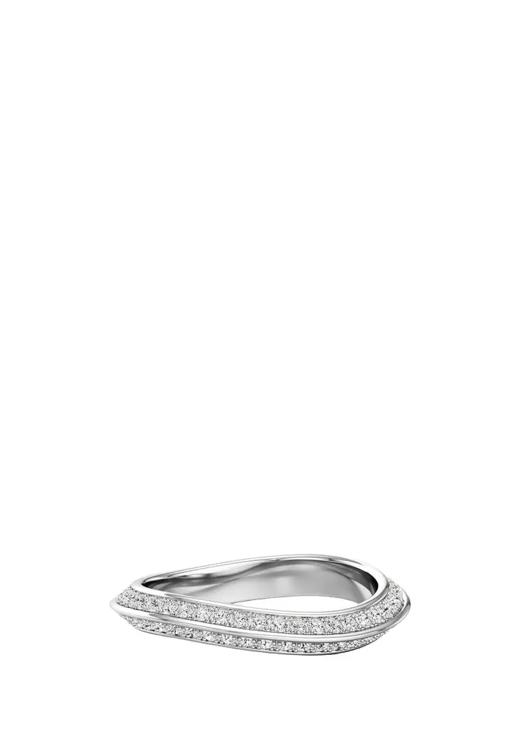 18K White Gold Diamond Band Ring 18K White Gold Diamond Band Ring